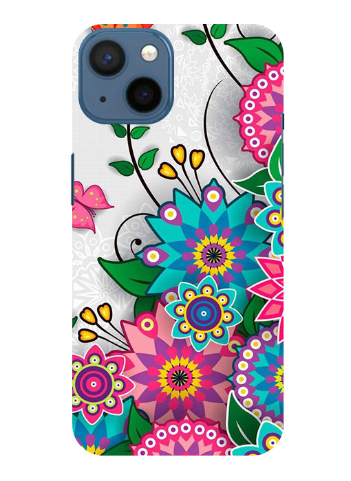 Flower Paint Back Cover For Apple Iphone 14