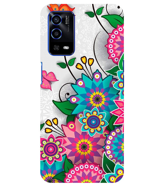 Flower Paint Back Cover For Oppo A16