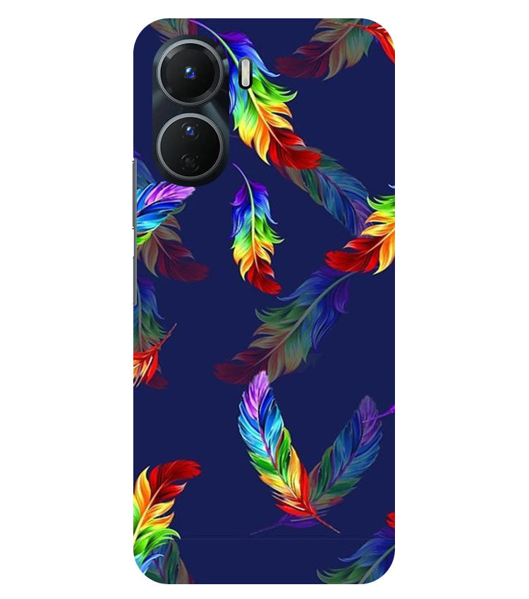 Multicolor Leaf Back Cover For Vivo Y16 5G