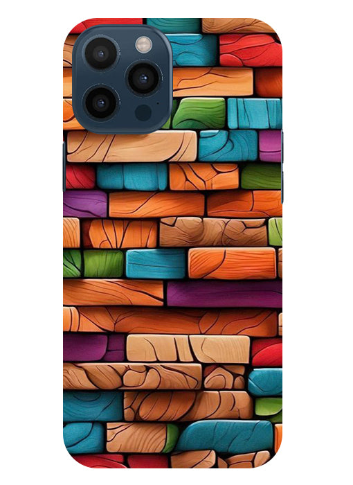 Colorful Wood Back Cover For  Apple Iphone 12 Pro