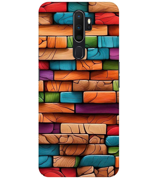 Colorful Wood Back Cover For  Oppo A9 2020