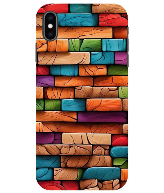 Colorful Wood Back Cover For  Apple Iphone X