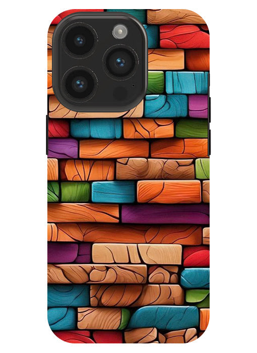 Colorful Wood Back Cover For  Apple Iphone 14 Pro Max