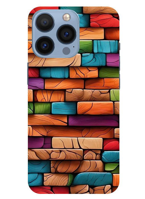 Colorful Wood Back Cover For  Apple Iphone 13 Pro Max