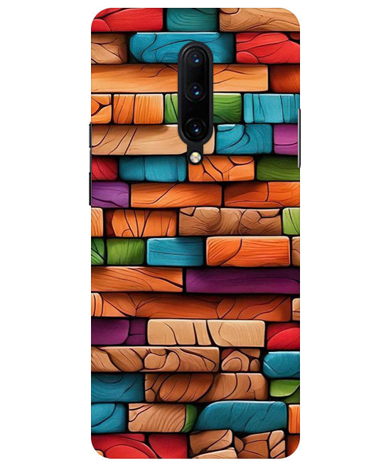 Colorful Wood Back Cover For OnePlus 7 Pro