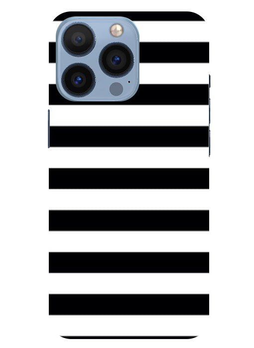 Black and White Stripes Back Cover For  Apple Iphone 13 Pro