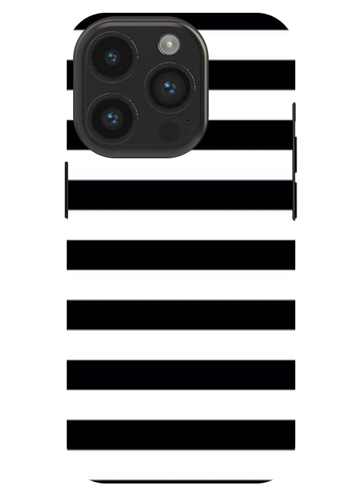 Black and White Stripes Back Cover For  Apple Iphone 14 Pro