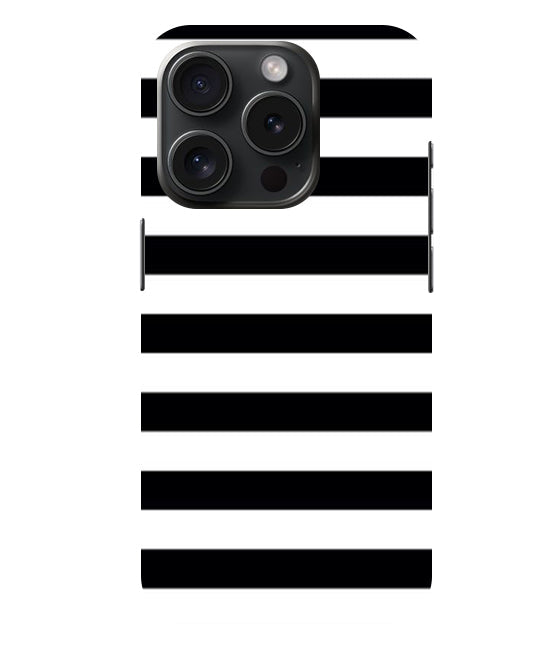 Black and White Stripes Back Cover For Iphone 15 Pro