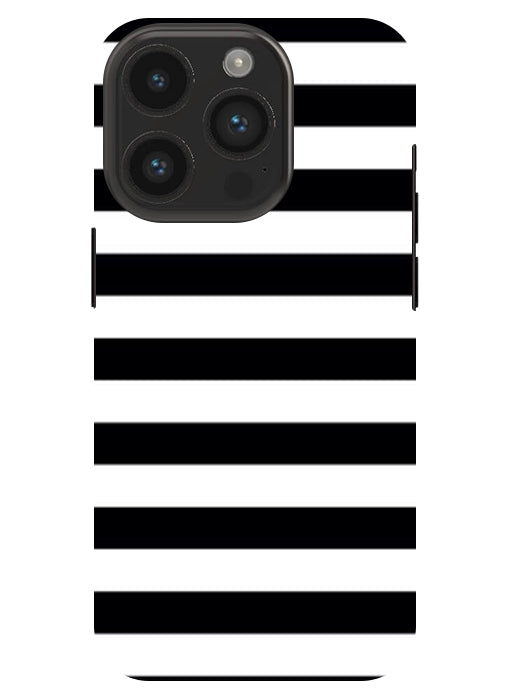 Black and White Stripes Back Cover For Apple Iphone 14 Pro Max