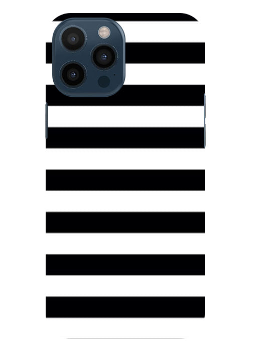 Black and White Stripes Back Cover For  Apple Iphone 12 Pro