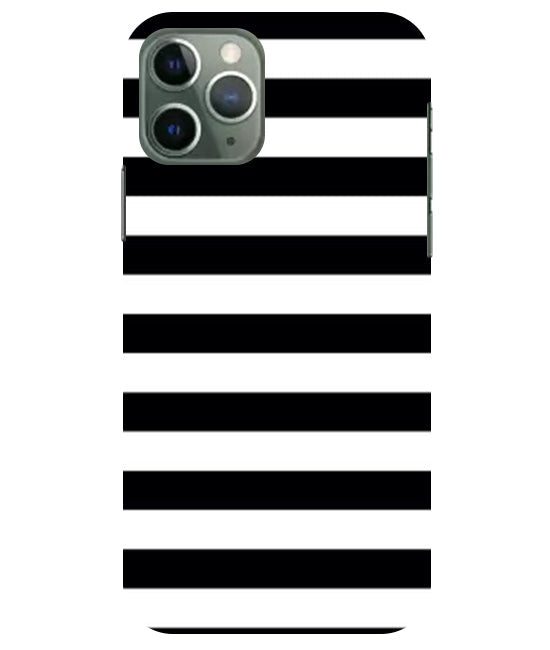 Black and White Stripes Back Cover For Apple Iphone 11 Pro