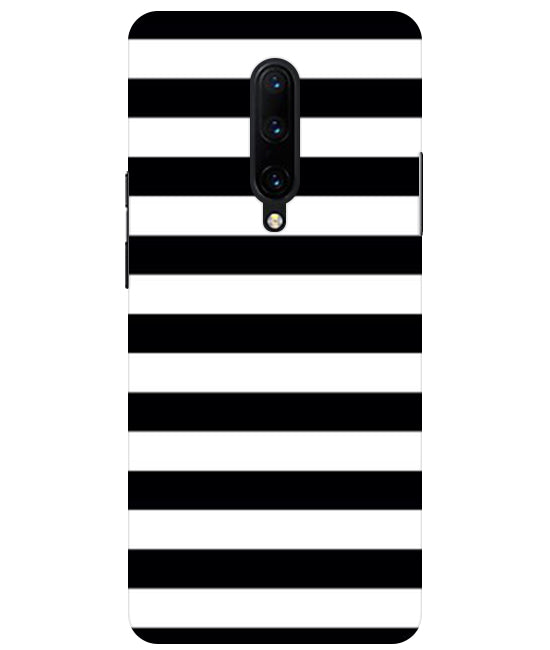 Black and White Stripes Back Cover For OnePlus 7 Pro