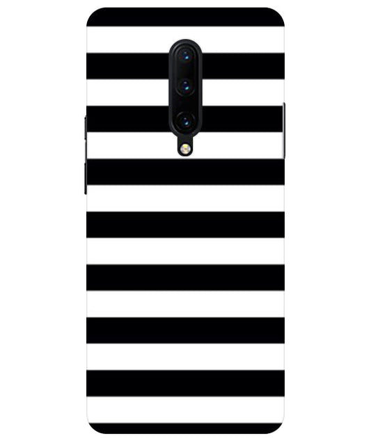 Black and White Stripes Back Cover For  OnePlus 7 Pro