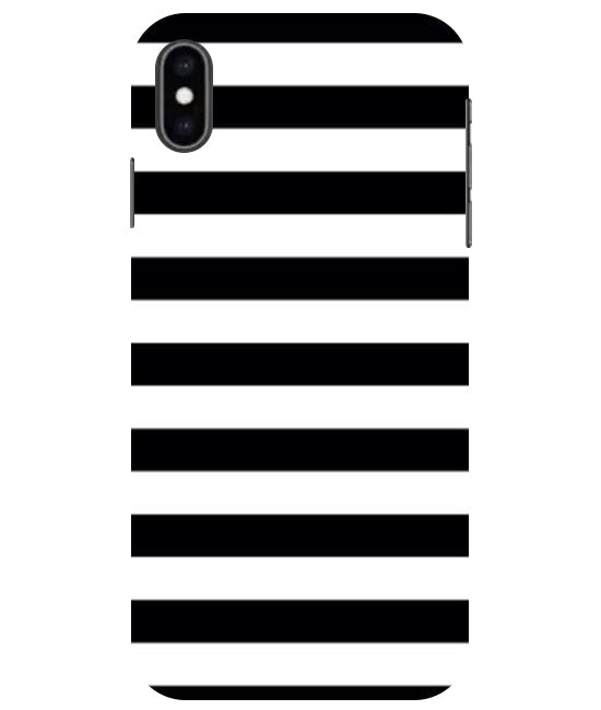Black and White Stripes Back Cover For Apple Iphone Xs