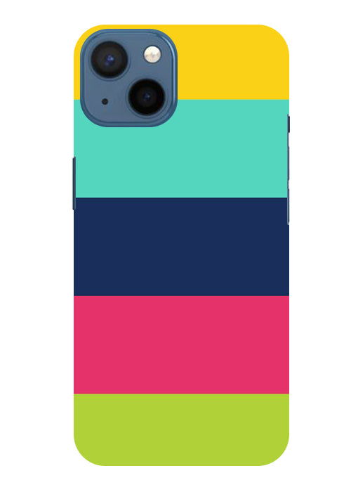 Five Color Stripes Back Cover For Apple Iphone 14 Plus