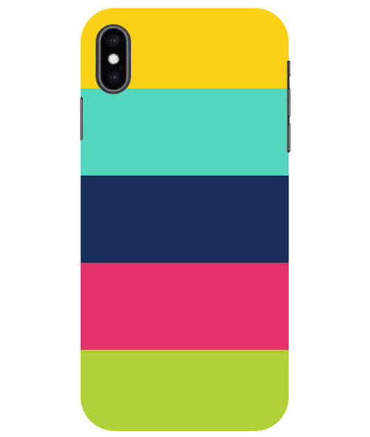 Five Color Stripes Back Cover For  Apple Iphone X