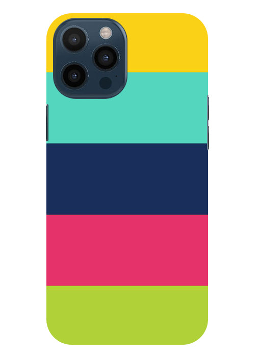 Five Color Stripes Back Cover For  Apple Iphone 12 Pro
