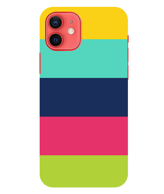 Five Color Stripes Back Cover For Apple Iphone 12 Mini