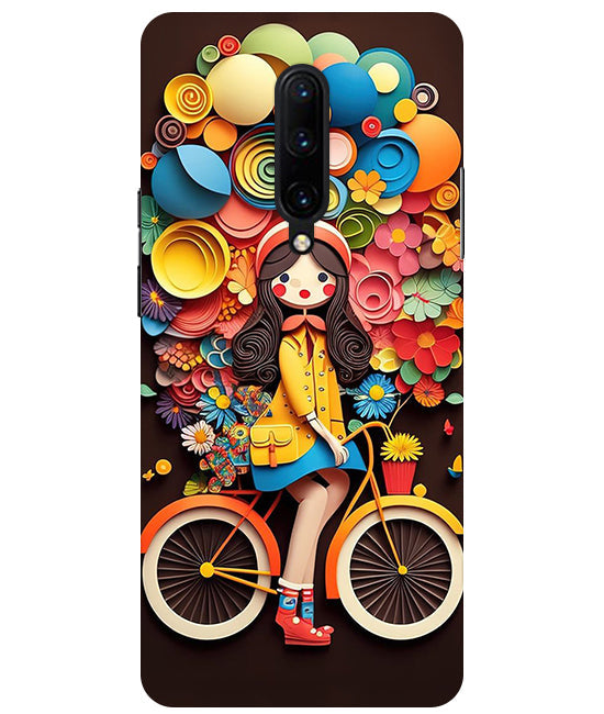 Girl Cycling Back Cover For OnePlus 7 Pro