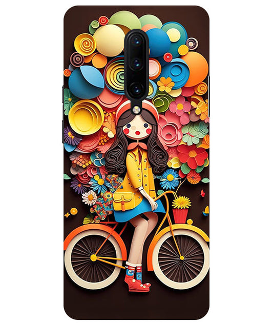 Girl Cycling Back Cover For  OnePlus 7 Pro