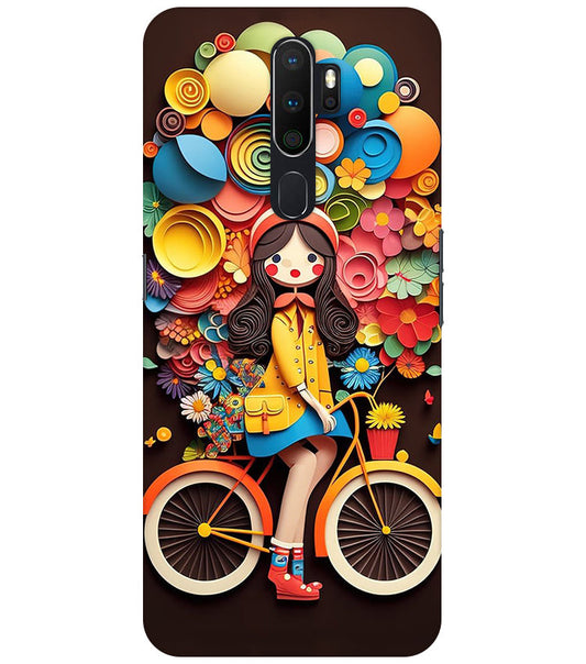 Girl Cycling Back Cover For  Oppo A5 2020