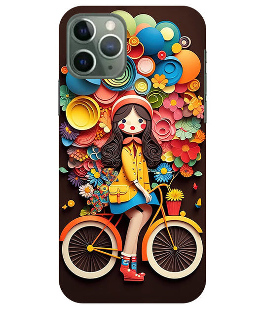 Girl Cycling Back Cover For  Apple Iphone 11 Pro
