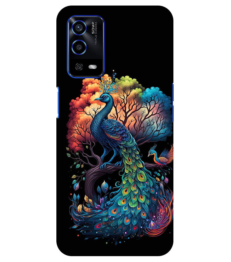 Peacock Back Cover For Oppo A55