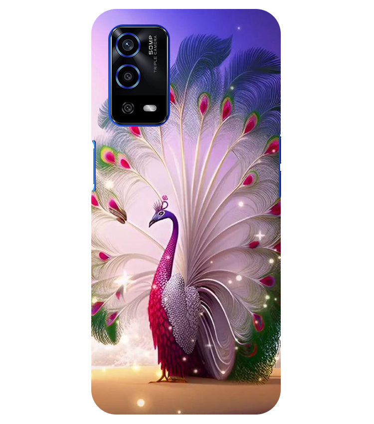 Peacock with Feather Back Cover For Oppo A53S 5G