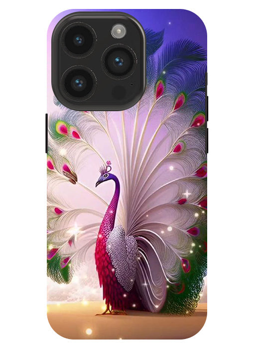Peacock with Feather Back Cover For  Apple Iphone 14 Pro Max