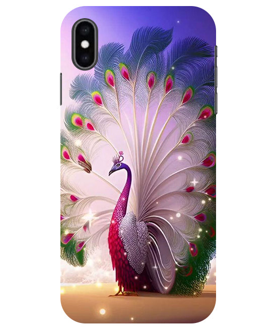 Peacock with Feather Back Cover For Apple Iphone Xs Max