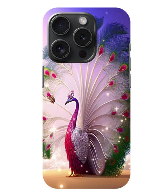 Peacock with Feather Back Cover For  Iphone 15 Pro Max