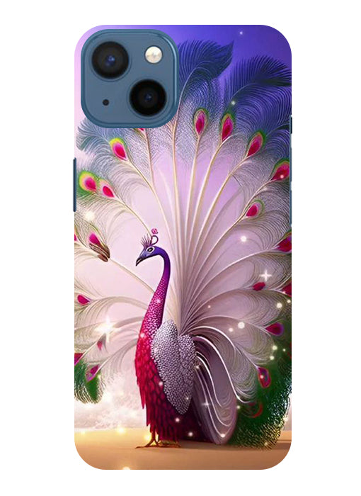 Peacock with Feather Back Cover For  Apple Iphone 15