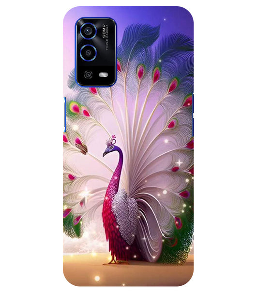 Peacock with Feather Back Cover For  Oppo A55