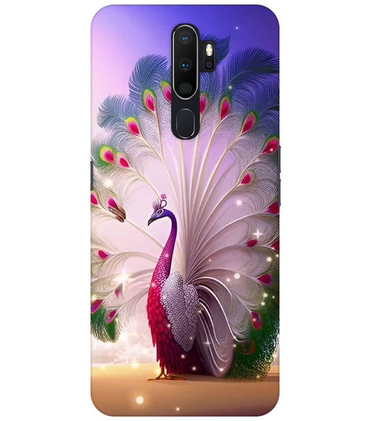 Peacock with Feather Back Cover For Oppo A9 2020