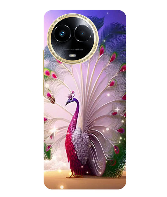Peacock with Feather Back Cover For  Realme 11 5G/11X 5G