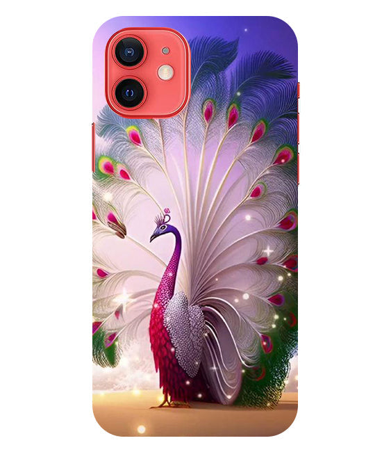 Peacock with Feather Back Cover For Apple Iphone 12