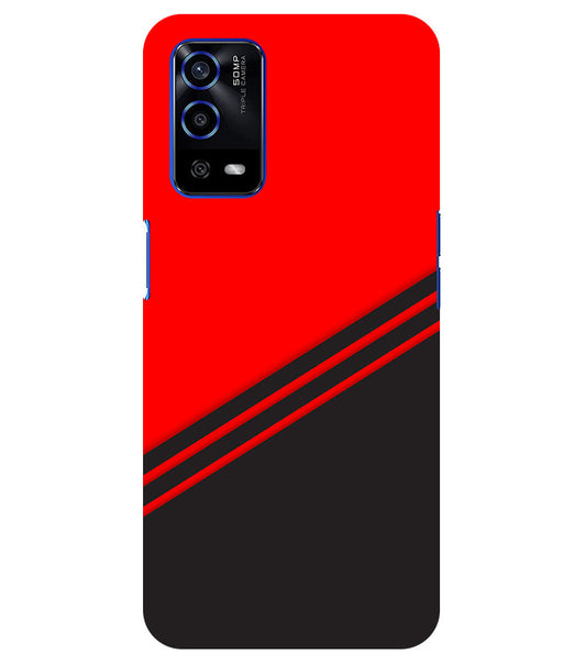 abstract red-black design flat line Back Cover For  Oppo A55
