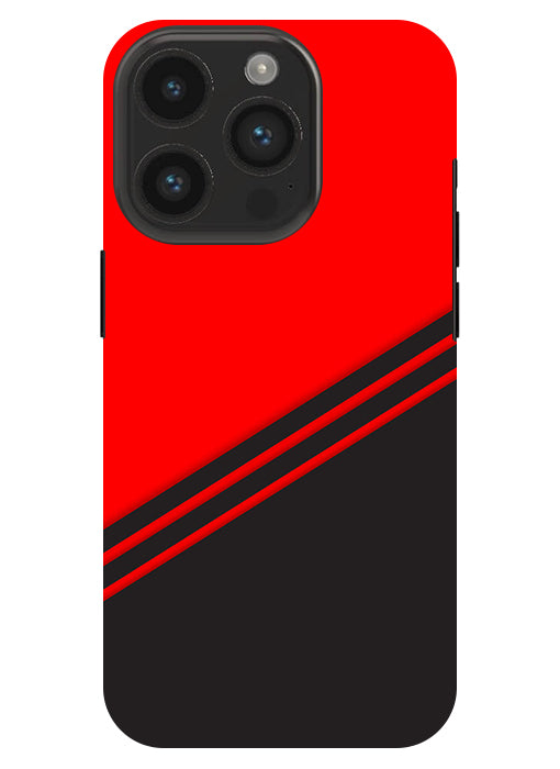 abstract red-black design flat line Back Cover For  Apple Iphone 14 Pro
