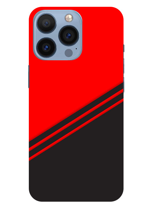 abstract red-black design flat line Back Cover For  Apple Iphone 13 Pro Max