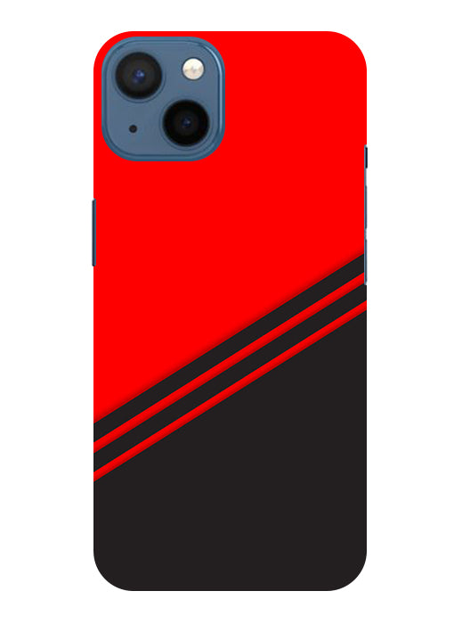 abstract red-black design flat line Back Cover For Apple Iphone 13 Mini