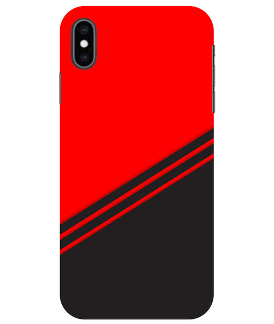 abstract red-black design flat line Back Cover For  Apple Iphone Xs