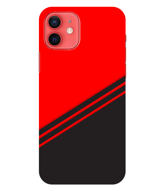 abstract red-black design flat line Back Cover For Apple Iphone 11