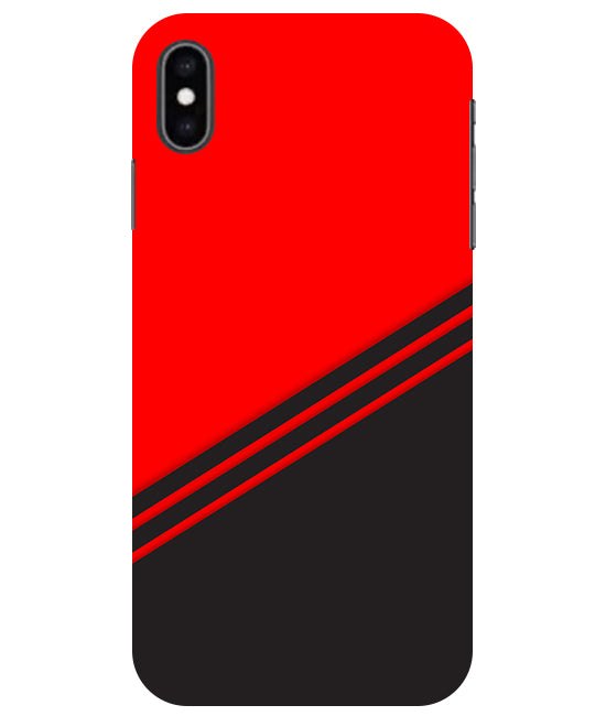 abstract red-black design flat line Back Cover For Apple Iphone X