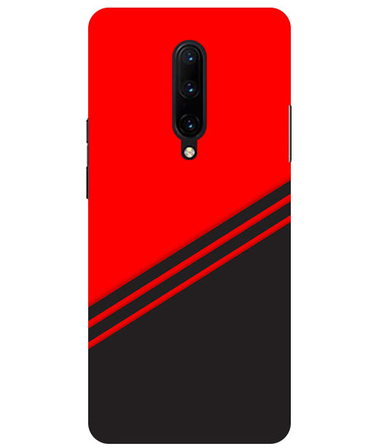 abstract red-black design flat line Back Cover For  OnePlus 7 Pro