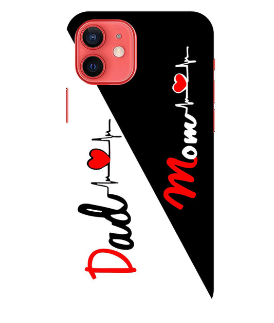 Mom Dad Love quotes Back Cover For Iphone 12 Mini