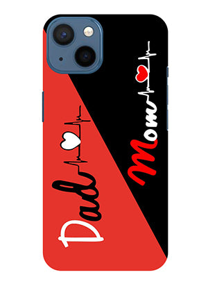 Mom and Dad Love Back Cover For Iphone 13(Red,Black)
