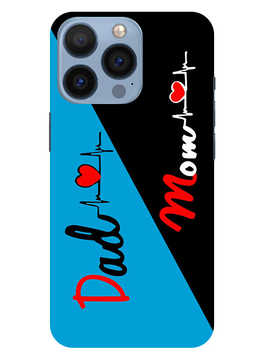 Mom Dad 2 Love quotes Back Cover For  Apple Iphone 13 Pro