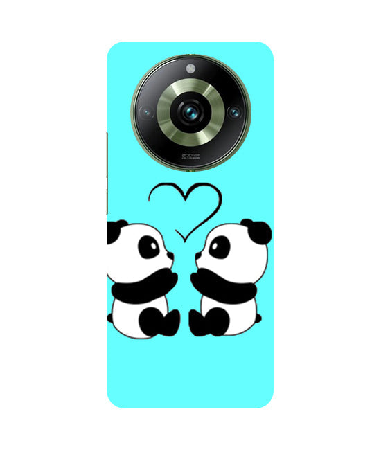 Two Panda With heart Printed Back Cover For Realme 12 Plus 5G