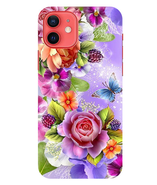 Flower Pattern Design Back Cover For  Iphone 12 Mini