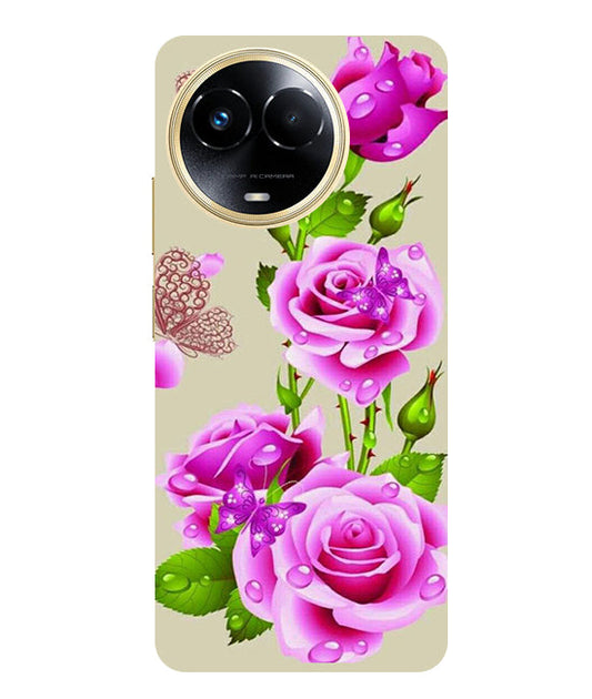 Flower Pattern 1 Design Back Cover For  Realme Narzo 60x 5G